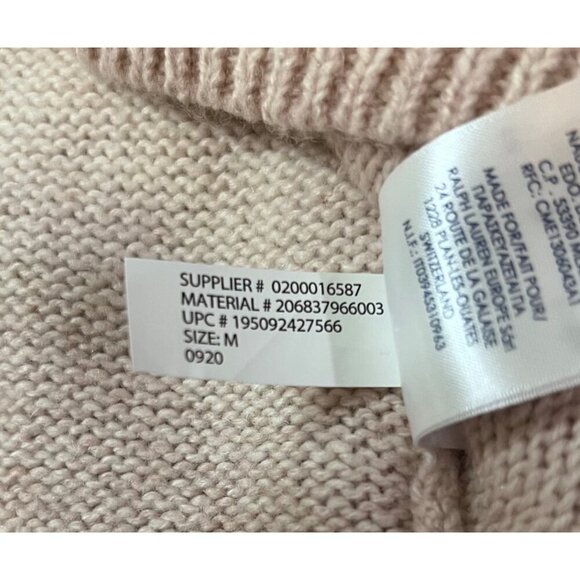 Chaps Womens Ombré Sweater Medium Cotton/Acrylic Blend Pink & Beige - Picture 5 of 6